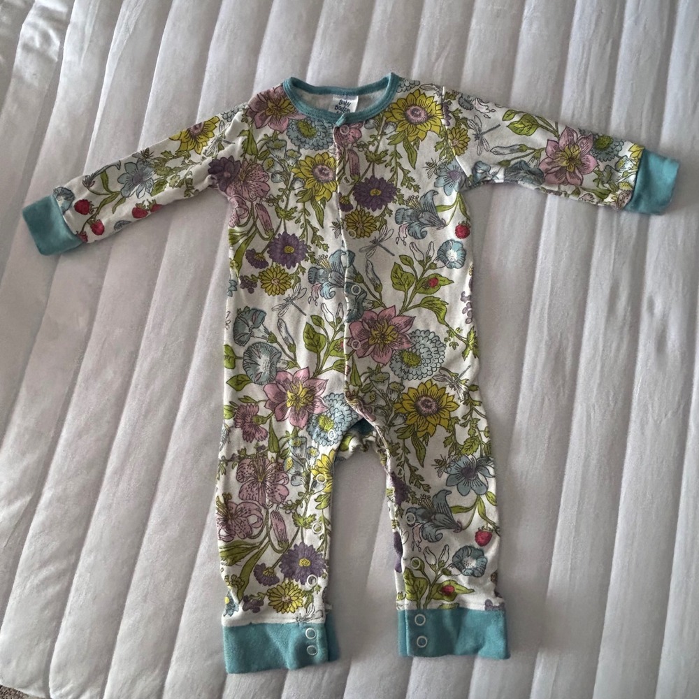 Baby‎ Boden Floral Print Footed Pajamas Sleepers Creeper Romper 6-9 Months